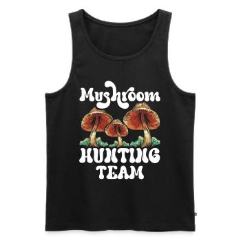 Mushroom pickers Team Mushroom pickers Mushroom picking Mushrooms - Men's Premium Organic Tank Top - black - Front - AI Model Male 178 light (178cm)