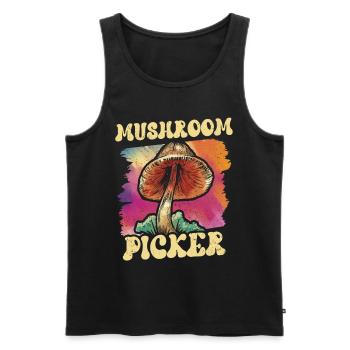 Mushroom pickers Mushroom pickers Mushroom picking - Men's Premium Organic Tank Top - black - Front - Michal (187cm)