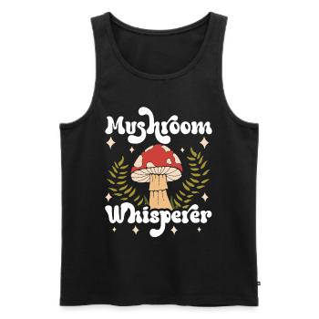 Mushroom Whisperer Mushroom Mushroom Picker - Men's Premium Organic Tank Top - black - Front - AI Model Male 178 light (178cm)