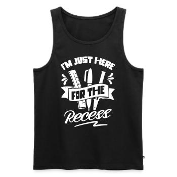 Ich Bin Nur Für Die Pause Hier Schulstart Schule - Männer Premium Bio Tank Top - Schwarz - Vorne - AI Model Male 178 light (178cm)