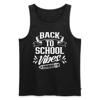 Back to School Vibes Back to School Back to School - Men's Premium Organic Tank Top - black - Front - AI Model Male 178 light (178cm)