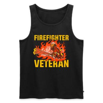 Pompier vétéran Retraite Brigade de pompiers - Débardeur bio Premium Homme - noir - Devant - Michal (187cm)