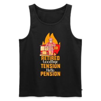 In retirement Goodbye excitement Hello pension pensioner - Men's Premium Organic Tank Top - black - Front - Michal (187cm)