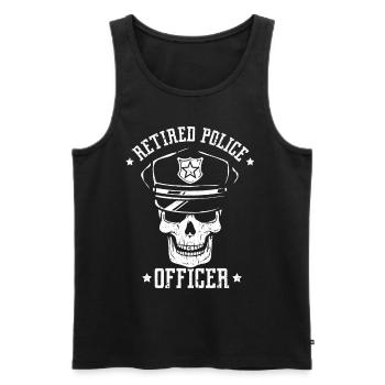 Retired police officer Retired police officer Pensioner - Men's Premium Organic Tank Top - black - Front - Michal (187cm)