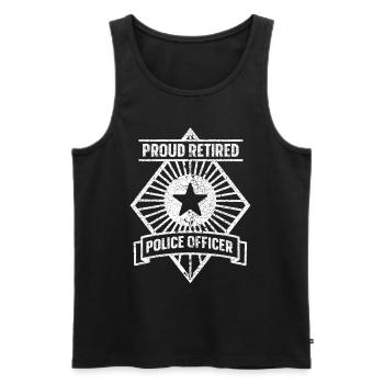 Proud retired police officer - Men's Premium Organic Tank Top - black - Front - Michal (187cm)