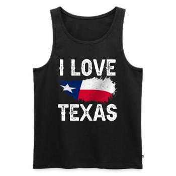 I Love Texas Texans Texan Pride Sayings - Men's Premium Organic Tank Top - black - Front - Michal (187cm)