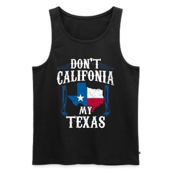 Kalifornien Texas Sprüche Texaner Texanisch Stolz - Männer Premium Bio Tank Top - Schwarz - Vorne - Michal (187cm)