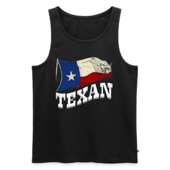 Texaner Sprüche Texanisch Texas Stolz - Männer Premium Bio Tank Top - Schwarz - Vorne - AI Model Male 178 light (178cm)