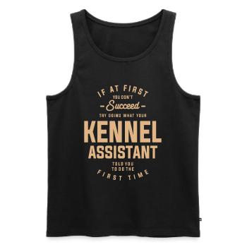 Kennel Assistant Funny Job Title Profession - Men's Premium Organic Tank Top - black - Front - Michal (187cm)