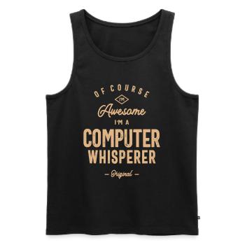 Computer Whisperer Funny Job Title Profession - Men's Premium Organic Tank Top - black - Front - Michal (187cm)