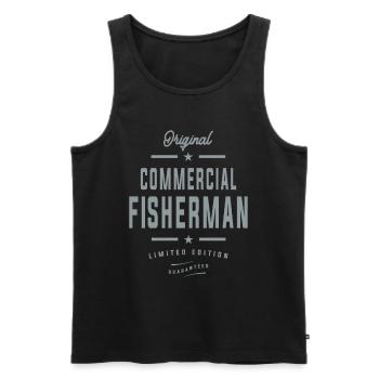Commercial Fisherman Funny Job Occupation - Men's Premium Organic Tank Top - black - Front - Michal (187cm)