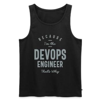 Devops Engineer Funny Job Occupation - Men's Premium Organic Tank Top - black - Front - AI Model Male 178 light (178cm)
