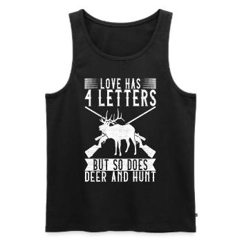 Hunting Hunter Hunting Deer - Men's Premium Organic Tank Top - black - Front - Michal (187cm)