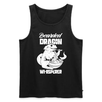 Bartagamen Flüsterer Haustier Tier Bearded Dragon - Männer Premium Bio Tank Top - Schwarz - Vorne - AI Model Male 178 light (178cm)