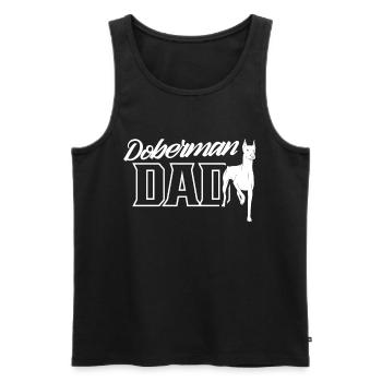 Doberman Papa Boy Type Dobermans Doberman - Débardeur bio Premium Homme - noir - Devant - AI Model Male 178 light (178cm)