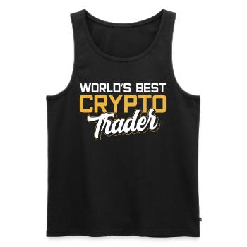 Weltbester Krypto Trader Crypto Traden Trading - Männer Premium Bio Tank Top - Schwarz - Vorne - AI Model Male 178 light (178cm)