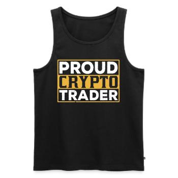 Fier Crypto Trader Trade Crypto Trading - Débardeur bio Premium Homme - noir - Devant - Michal (187cm)