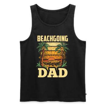 Beach visit Father Beach Beach beach holiday beach - Men's Premium Organic Tank Top - black - Front - AI Model Male 178 light (178cm)