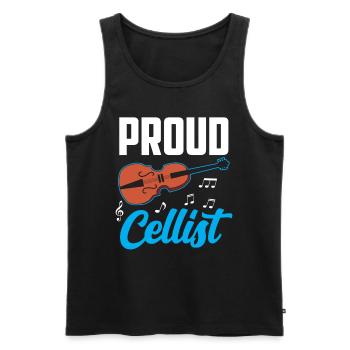 Proud cellist cello cellist cello musician - Men's Premium Organic Tank Top - black - Front - AI Model Male 178 light (178cm)