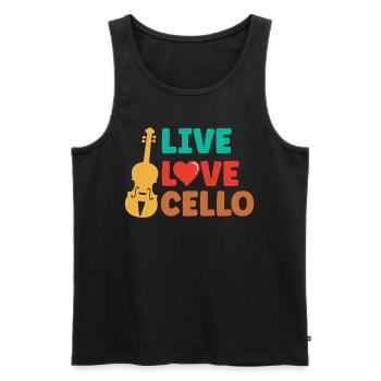 Leben Liebe Cello Musiker Cellos Cellist - Männer Premium Bio Tank Top - Schwarz - Vorne - Michal (187cm)