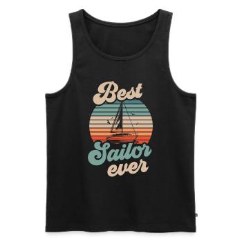 Best Sailor Ever Sailing Sailboat - Men's Premium Organic Tank Top - black - Front - Michal (187cm)