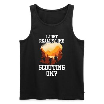 I like scouting just very much clan scouts - Men's Premium Organic Tank Top - black - Front - AI Model Male 178 light (178cm)