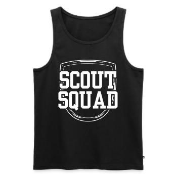 Scout Team Tent Camp Scouting Clan - Men's Premium Organic Tank Top - black - Front - AI Model Male 178 light (178cm)