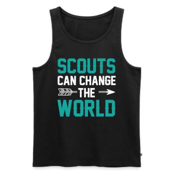 Scouts can change the world Sayings clan - Men's Premium Organic Tank Top - black - Front - Michal (187cm)