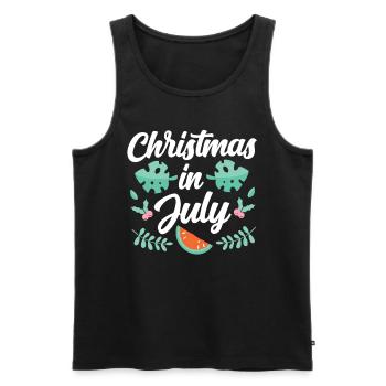Weihnachten im juli Noël en juillet Humour Père Noël - Débardeur bio Premium Homme - noir - Devant - Michal (187cm)