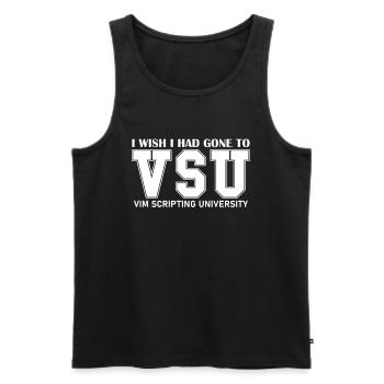 VIM Scripting University Schol of Linux Hacking - Männer Premium Bio Tank Top - Schwarz - Vorne - AI Model Male 178 light (178cm)
