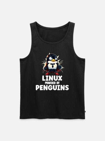 Linux Powered By Penguins - Männer Premium Bio Tank Top - Schwarz