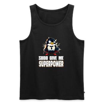 Linux Sudo Superpower Tux Superhero Penguin - Männer Premium Bio Tank Top - Schwarz - Vorne - AI Model Male 178 light (178cm)