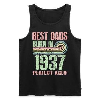 The best fathers were born in 1937, 86 years old, - Men's Premium Organic Tank Top - black - Front - AI Model Male 178 light (178cm)