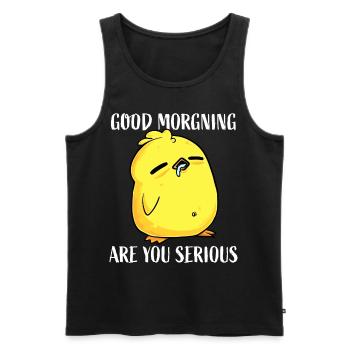 Good morning - Very thin ice saying coffee - Men's Premium Organic Tank Top - black - Front - Michal (187cm)