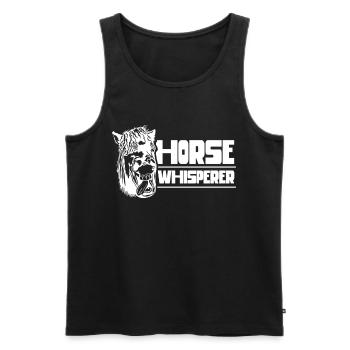 Horse Whisperer Horses Whisperer Horse Riding - Men's Premium Organic Tank Top - black - Front - Michal (187cm)