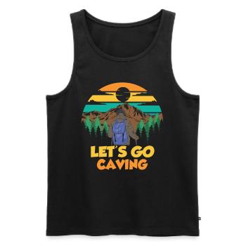 Gehen Wir In Die Höhle Höhlenwandern Caving Cave - Männer Premium Bio Tank Top - Schwarz - Vorne - AI Model Male 178 light (178cm)