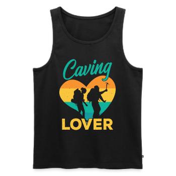 Höhlenliebhaber Cave Höhlenwandern Caving Höhle - Männer Premium Bio Tank Top - Schwarz - Vorne - AI Model Male 178 light (178cm)