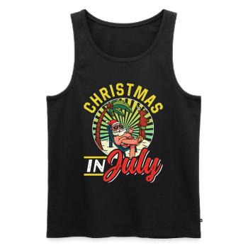 Weihnachten im juli Noël en juillet Humour Père Noël - Débardeur bio Premium Homme - noir - Devant - Michal (187cm)