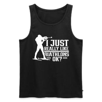 Ich Mag Biathlons Einfach Sehr Biathlon Biathlet - Männer Premium Bio Tank Top - Schwarz - Vorne - Michal (187cm)