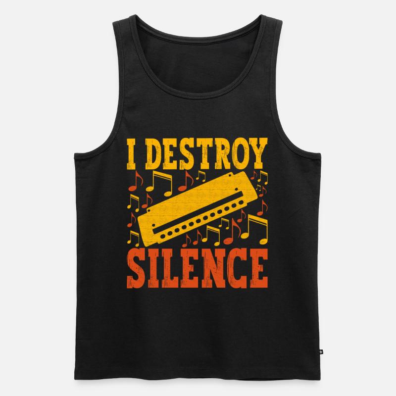 Harmonika Mundharmonika - Männer Premium Bio Tank Top - Schwarz