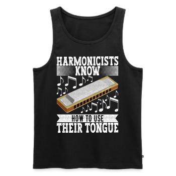Harmonika Mundharmonika - Männer Premium Bio Tank Top - Schwarz - Vorne - Michal (187cm)