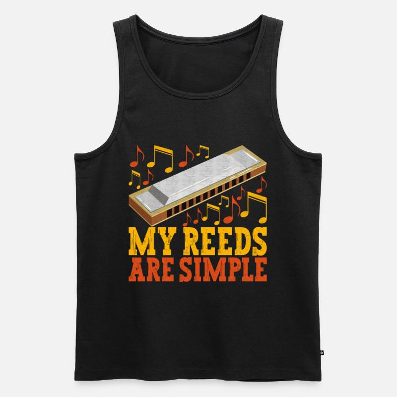 Harmonika Mundharmonika - Männer Premium Bio Tank Top - Schwarz