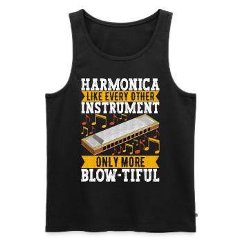 Harmonica Harmonica - Men's Premium Organic Tank Top - black - Front - Michal (187cm)