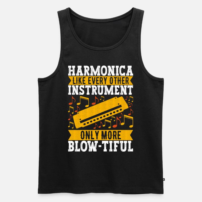 Harmonika Mundharmonika - Männer Premium Bio Tank Top - Schwarz