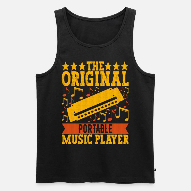 Harmonika Mundharmonika - Männer Premium Bio Tank Top - Schwarz