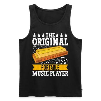 Harmonika Mundharmonika - Männer Premium Bio Tank Top - Schwarz - Vorne - AI Model Male 178 light (178cm)