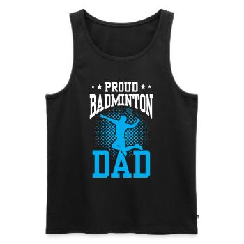 Proud Badminton Dad Lover Badminton Player - Men's Premium Organic Tank Top - black - Front - AI Model Male 178 light (178cm)