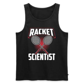 Schläger Wissenschaftler Racket Scientist - Männer Premium Bio Tank Top - Schwarz - Vorne - AI Model Male 178 light (178cm)