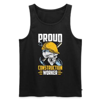 Proud Construction Worker Construction Site Teamwork Team Construction - Men's Premium Organic Tank Top - black - Front - AI Model Male 178 light (178cm)