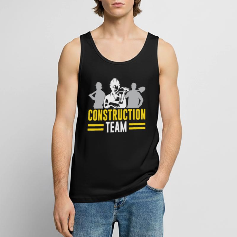 Construction Team Construction Site Teamwork Construction Workers Men's Premium Organic Tank Top